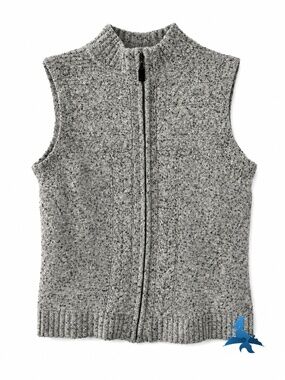 1303 Orvis Sweater Vest Zip Front Cable Knit – M – Gray